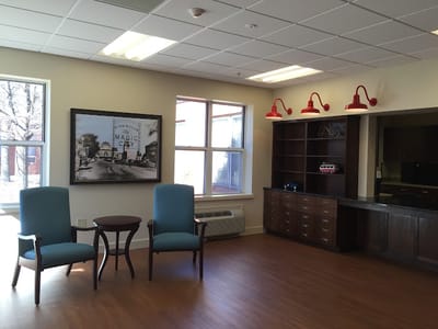 Common area with seating and decor