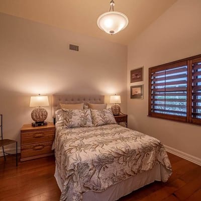 Cozy bedroom with soft lighting and decor