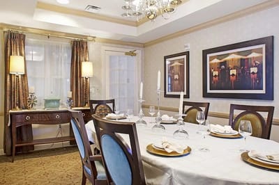 Elegant dining room set for a meal