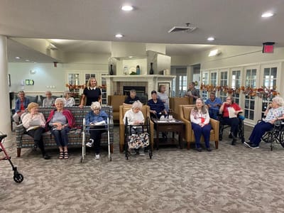 Residents enjoying time together in a common area