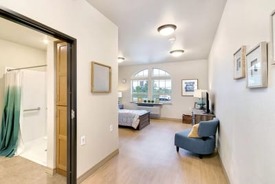 Interior view of a private resident room