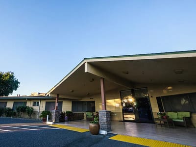 Exterior view of the Noble Care Center entrance