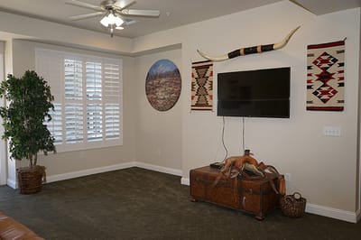 Bright interior living space with decorative elements