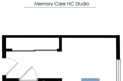 Architectural floor plan for Memory Care HC Studio