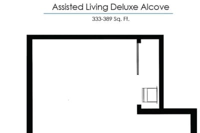 Architectural floor plan for assisted living deluxe alcove