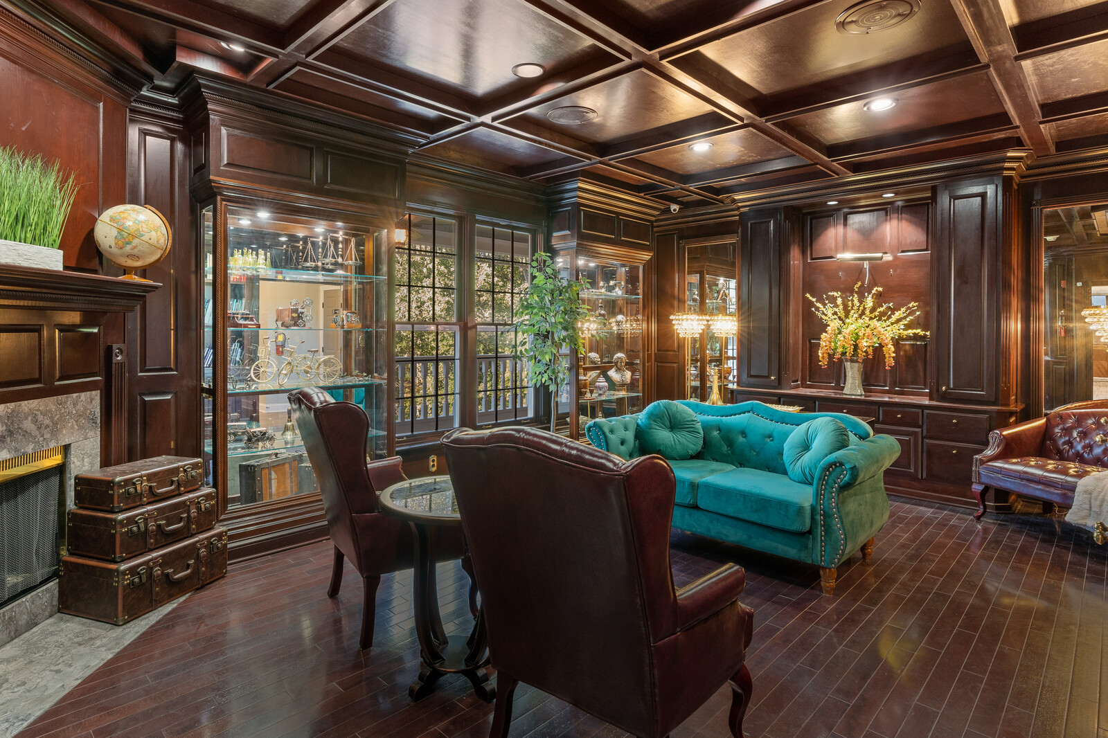 Cozy common area with elegant furniture and decor
