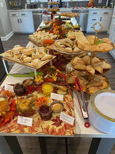 A beautifully arranged spread of food for residents