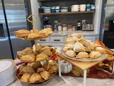 Plate of pastries displayed on a table