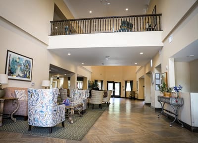 Interior view of a comfortable common area in the facility