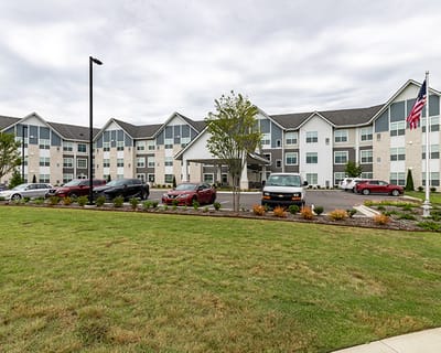 Exterior view of the assisted living facility building