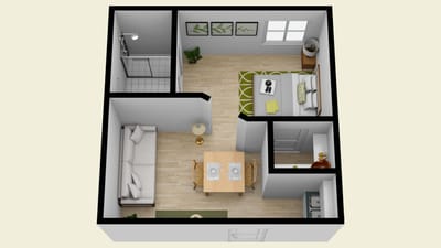 Architectural floor plan of a residential unit