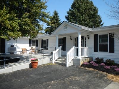 Exterior view of a residential-style assisted living facility