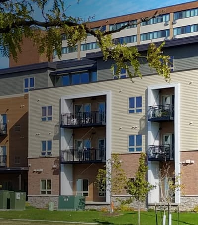 Exterior view of the Yorkshire of Edina Senior Living building