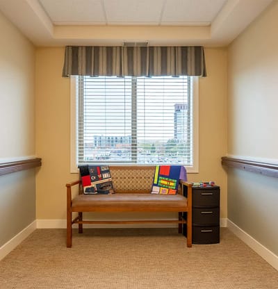 Cozy seating area in a senior living facility