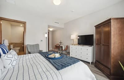 Private resident room with tasteful decor and furnishings