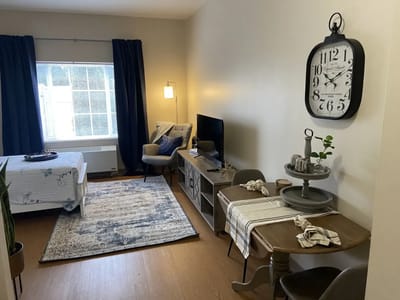 Cozy interior of a resident's room with decor