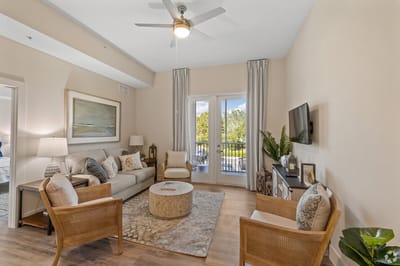 Bright interior common area with comfortable seating