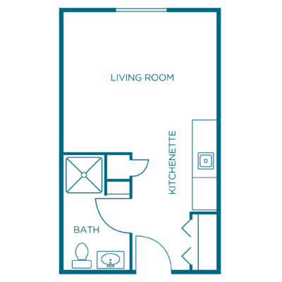 Architectural floor plan of a living space