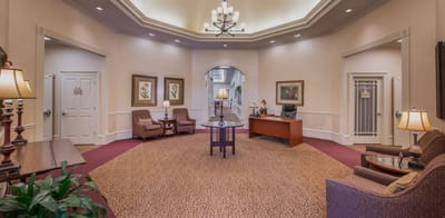 Bright and welcoming lobby area with seating