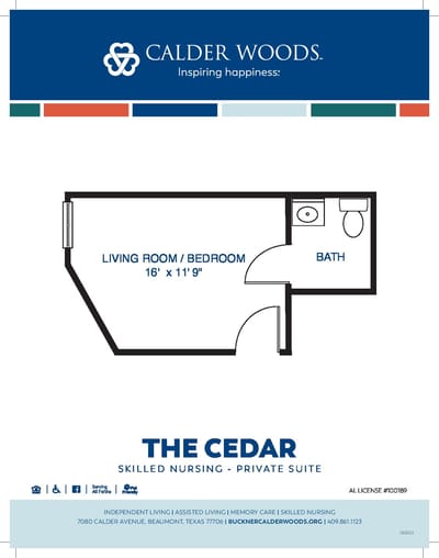 Architectural floor plan of a private suite