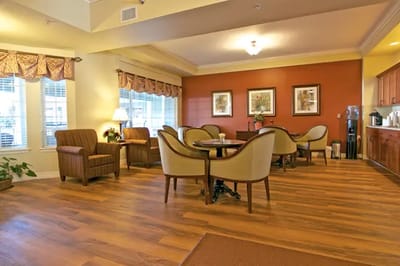 Common area with seating and natural light
