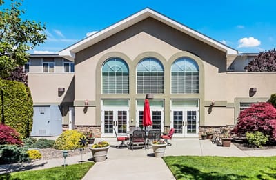 Exterior view of Cascades of Chesterley with outdoor seating