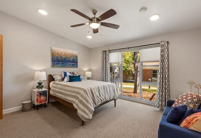 Bright private resident room with window view