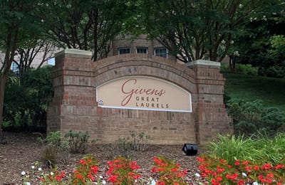 Signage for Givens Great Laurels facility entrance