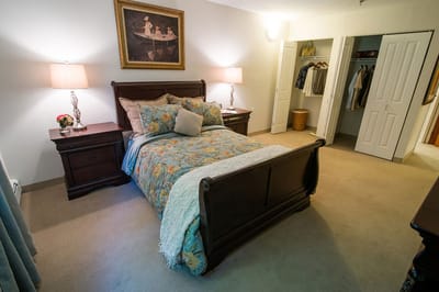 Cozy private resident room with a bed and decor