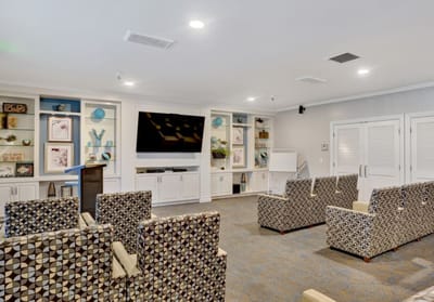 Shared lounge area with comfortable seating