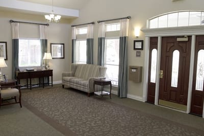 Bright and welcoming lobby area with seating