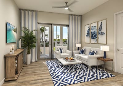 Bright interior living space with modern decor