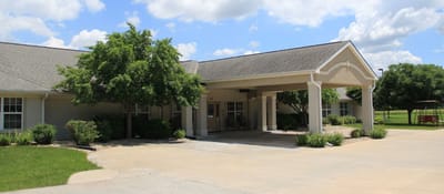 Exterior view of the Homestead of Holton building