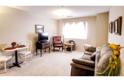 Cozy living space with seating and TV