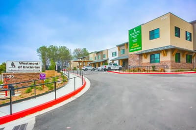 Exterior view of Westmont of Encinitas building entrance