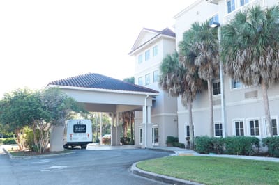 Exterior view of the assisted living facility entrance