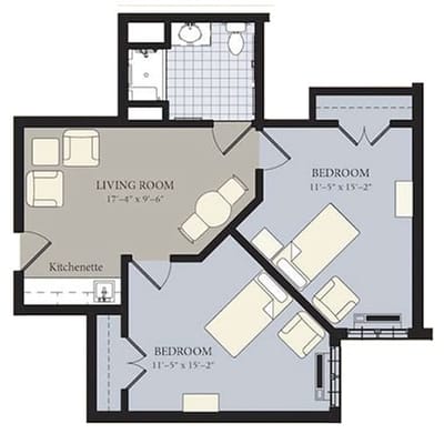 Architectural floor plan of living space