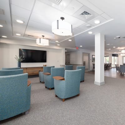 Common area with seating in a modern living space