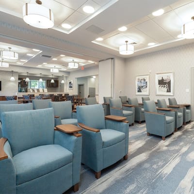 Interior of a common area with seating