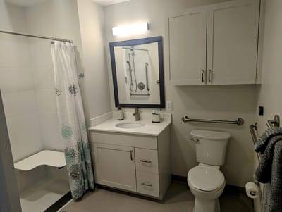 Modern bathroom in a resident room