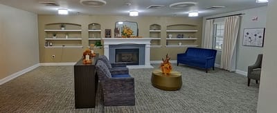 Cozy common area with seating and decor