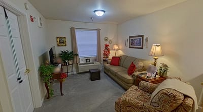 Cozy living room in an assisted living facility