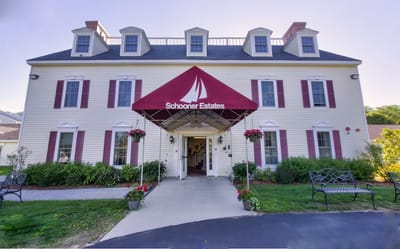 Front entrance of Schooner Estates Senior Living