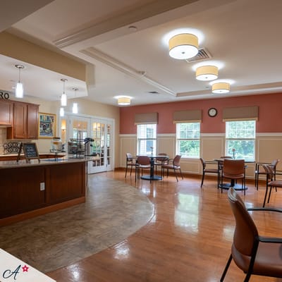 Dining area with tables and chairs