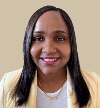 Portrait of a smiling woman in a blazer