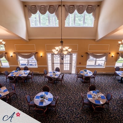 Bright dining room set for meal service