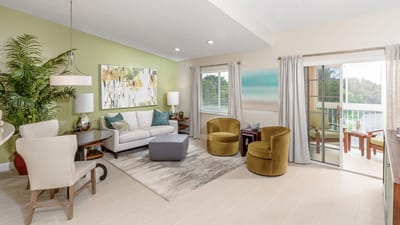 Bright and inviting common area with modern furniture