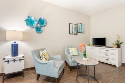 Cozy living room area with furniture and decor
