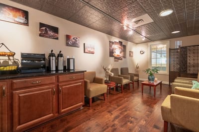 Comfortable lounge area with seating and decor