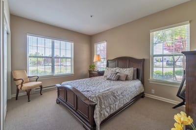 Cozy bedroom in a senior living facility